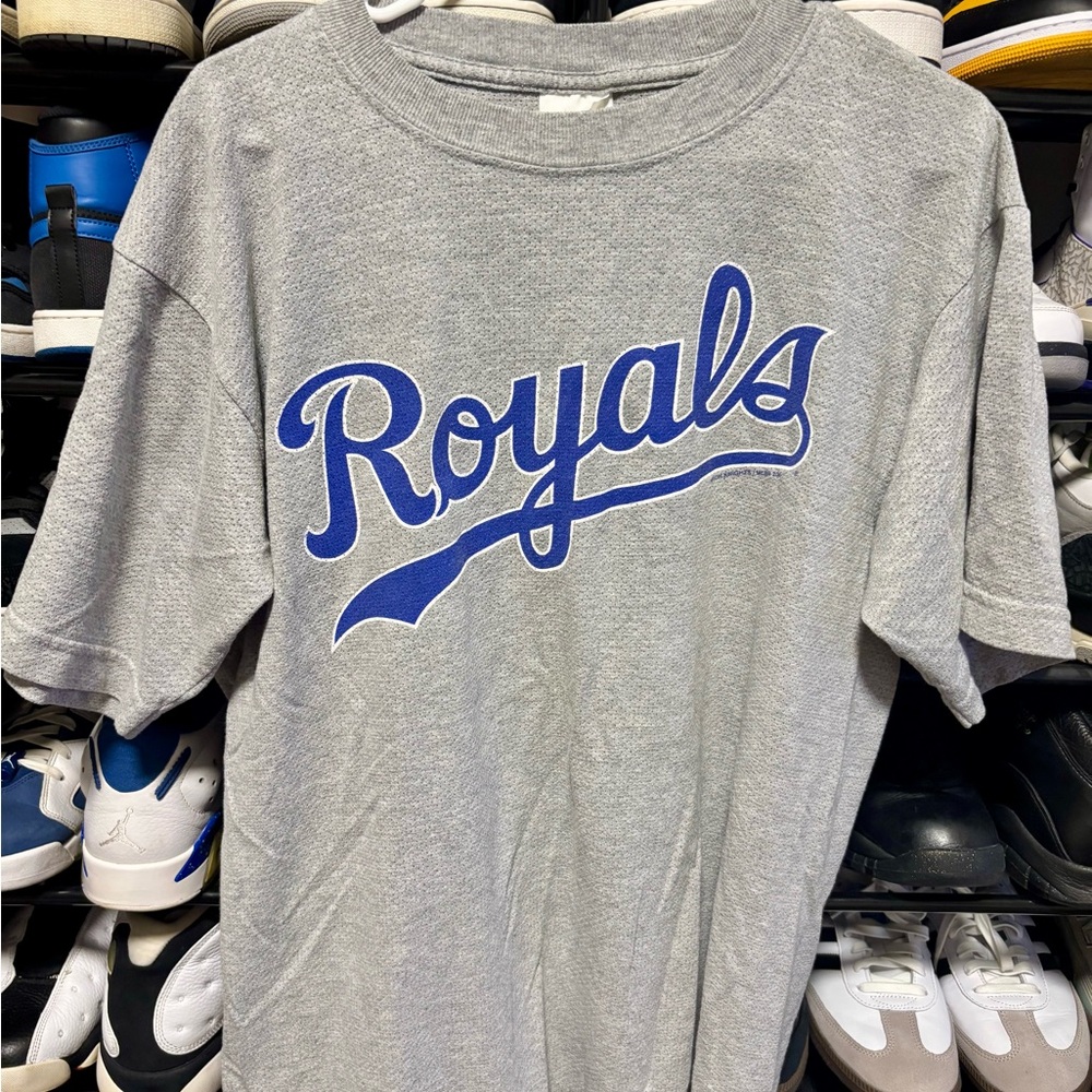 Vintage Y2K Gray Kansas City Royals T-Shirt Size Large